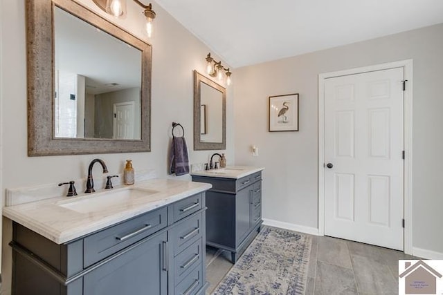 bathroom featuring vanity and tile patterned floors