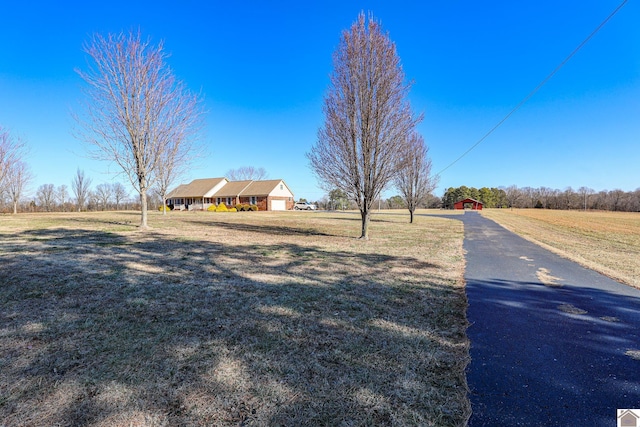 view of road with a rural view and driveway