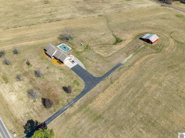 aerial view with a rural view