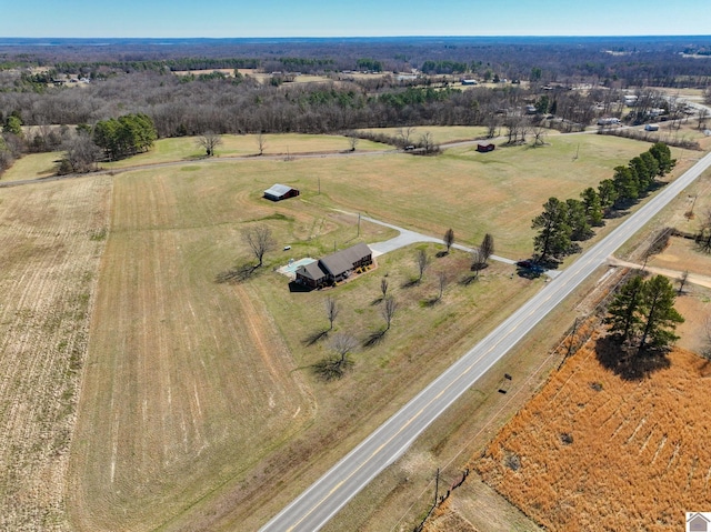 bird's eye view with a rural view