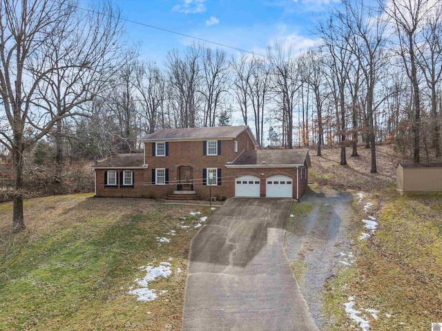 view of front property with a garage