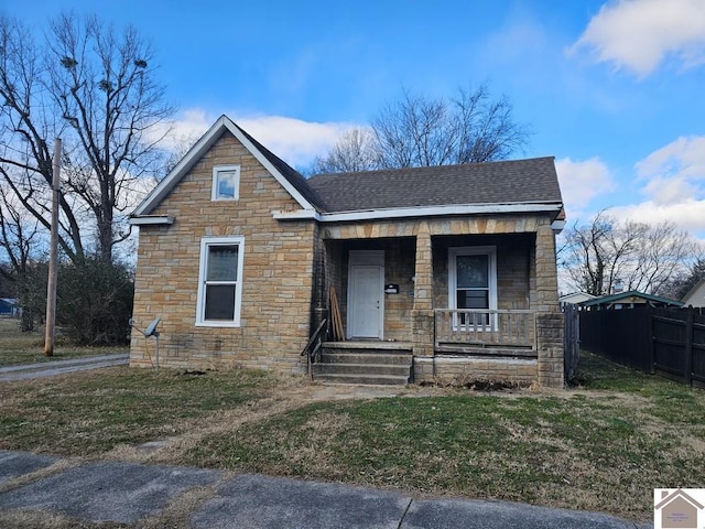 bungalow featuring a porch