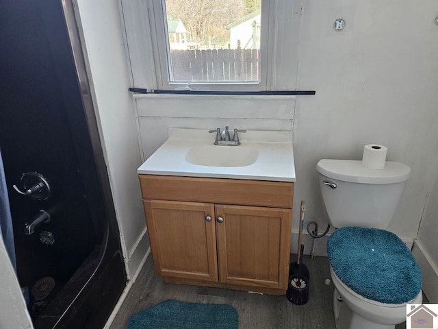 bathroom with vanity and toilet