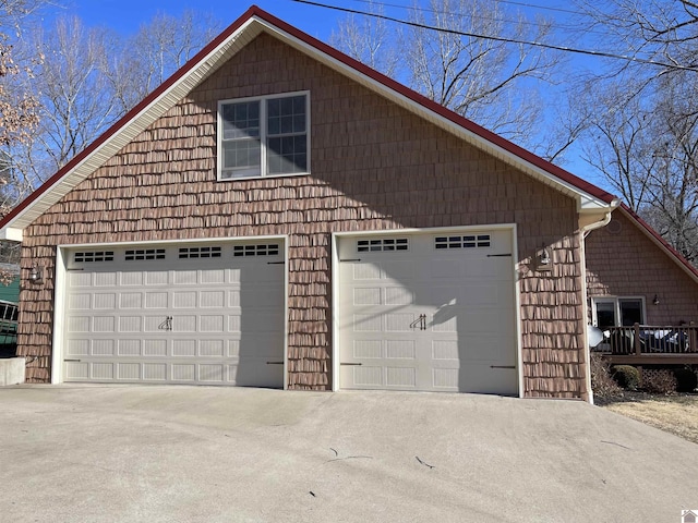 view of garage