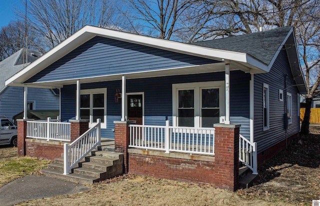 view of front of home featuring covered porch