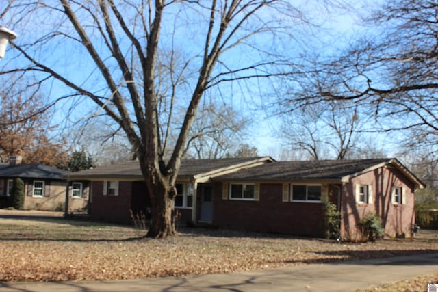 view of single story home