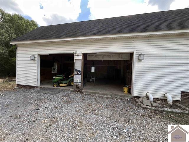 view of garage