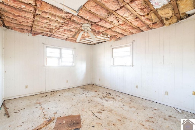 basement featuring plenty of natural light