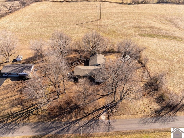 drone / aerial view with a rural view