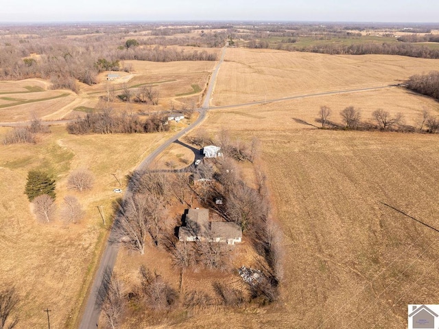 drone / aerial view featuring a rural view