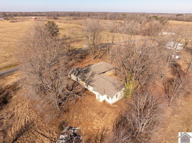 drone / aerial view featuring a rural view