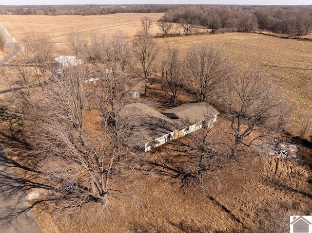 drone / aerial view featuring a rural view