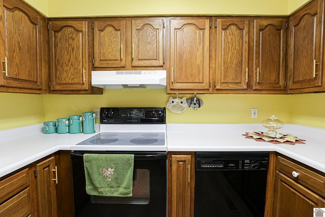 kitchen with dishwasher and electric range