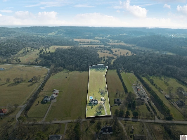 bird's eye view featuring a rural view