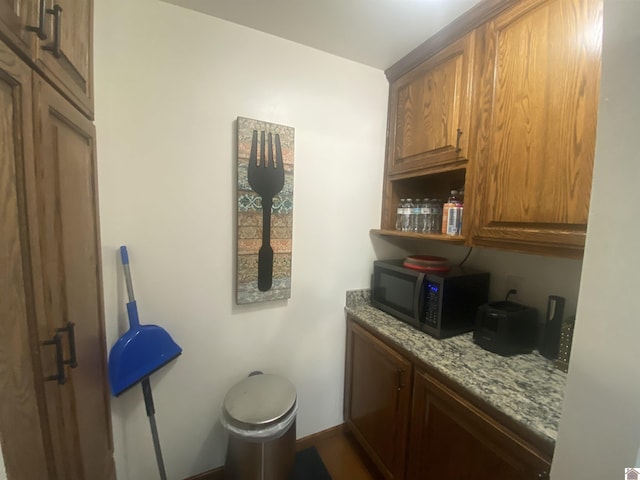 interior space featuring light stone counters