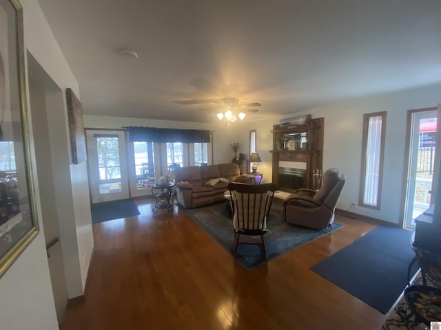 living room featuring wood-type flooring