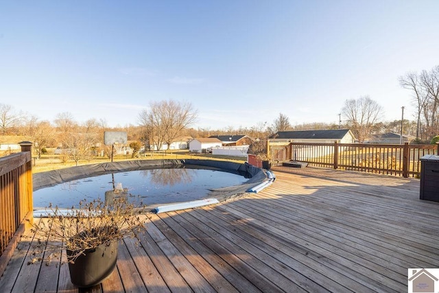 view of pool featuring a deck