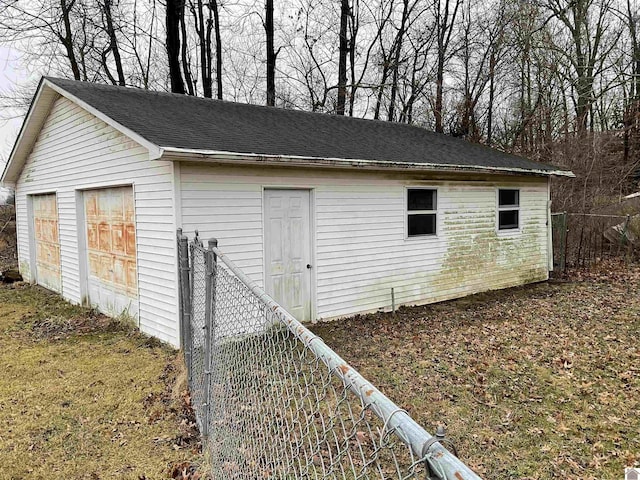 view of outbuilding with a garage