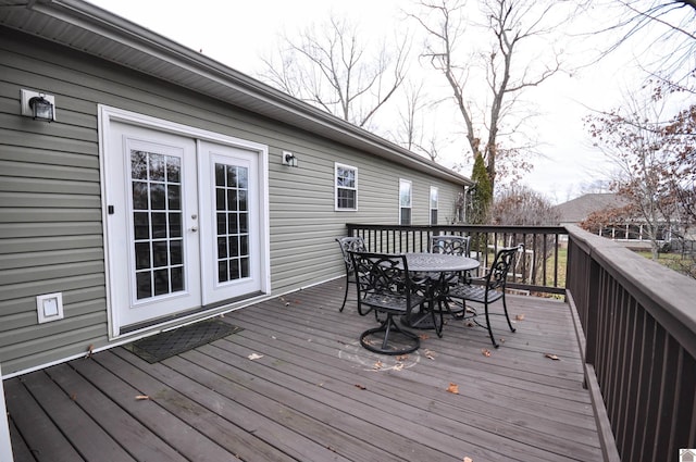 deck with french doors