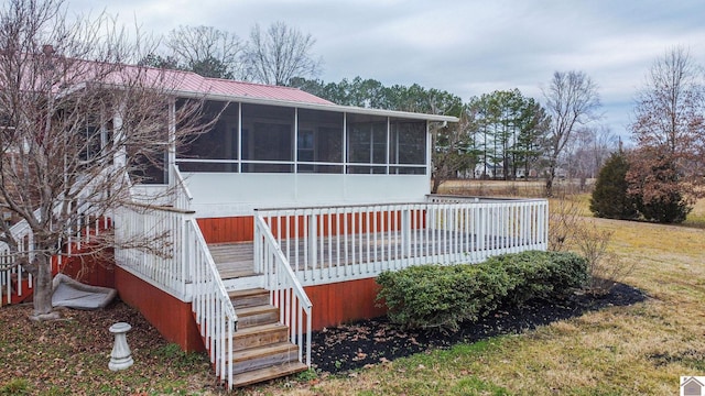 8200 Houser Rd, Boaz, Mccracken, KY 42027 - rear view of house featuring a sunroom