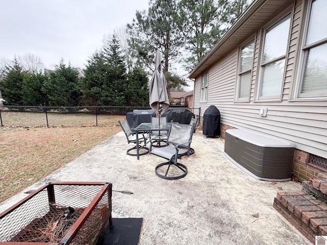 view of patio / terrace with a grill