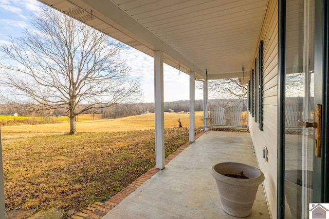 view of patio with a rural view