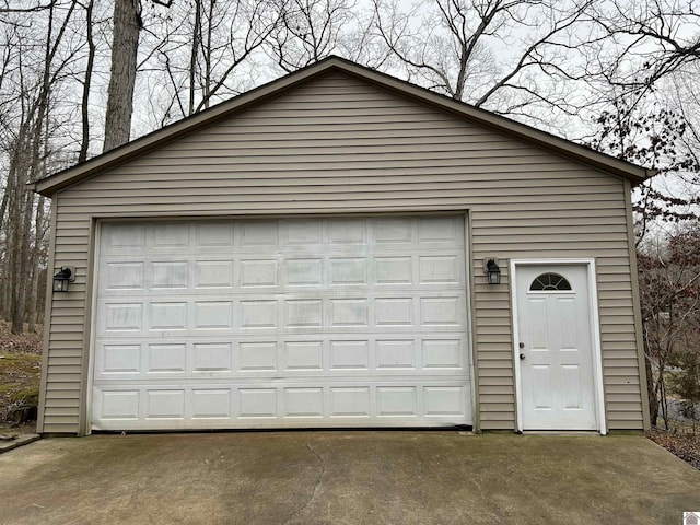 view of garage