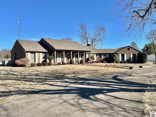 view of single story home