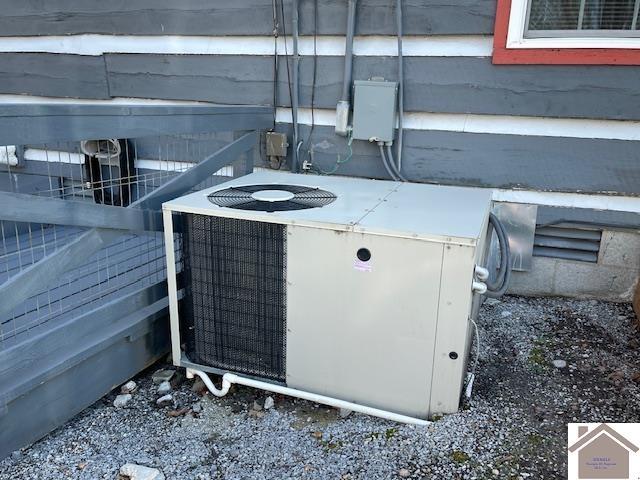 exterior details with central air condition unit