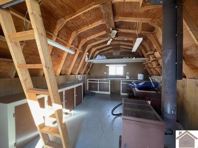 view of unfinished attic