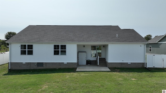 2206 Traci Dr, Murray, KY 42071 - rear view of house with a yard, a patio, crawl space, and a fenced backyard