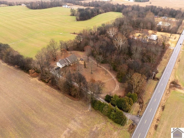 bird's eye view featuring a rural view