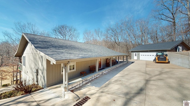 view of property exterior with a porch