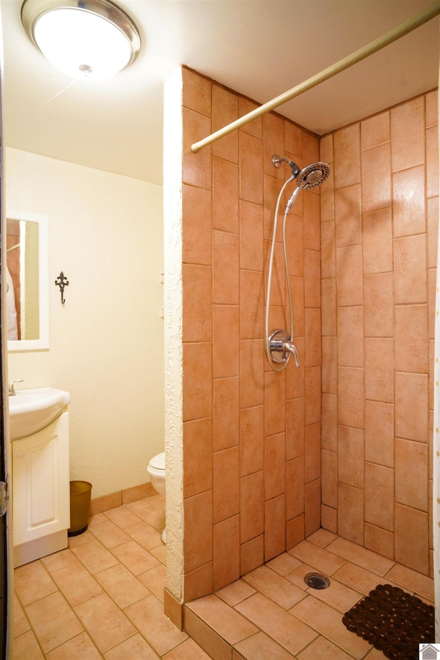 bathroom with vanity, toilet, and a shower with shower curtain