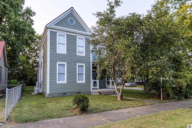 neoclassical / greek revival house with a front yard