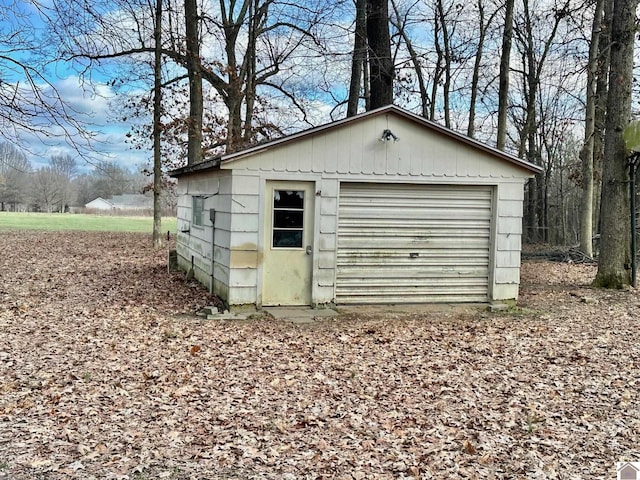 view of garage