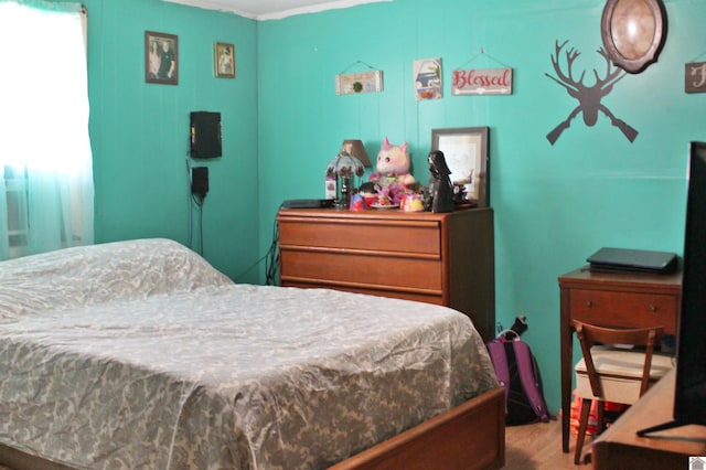 bedroom featuring wood-type flooring