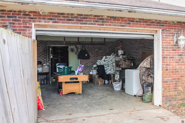 view of garage