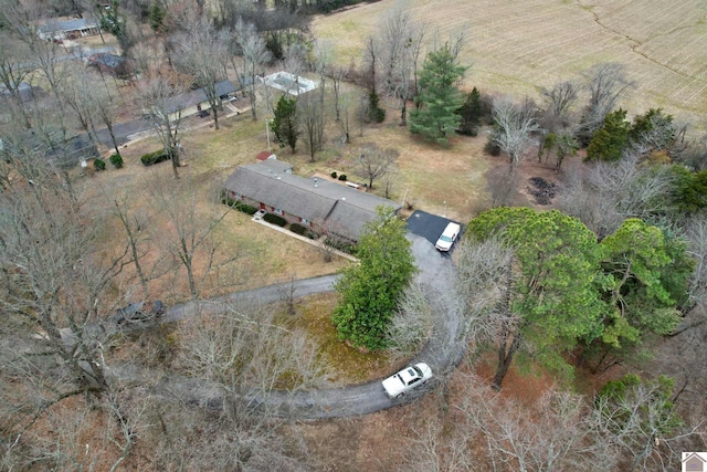 aerial view with a rural view