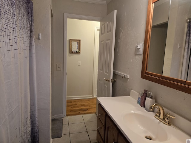 bathroom featuring vanity and tile patterned floors