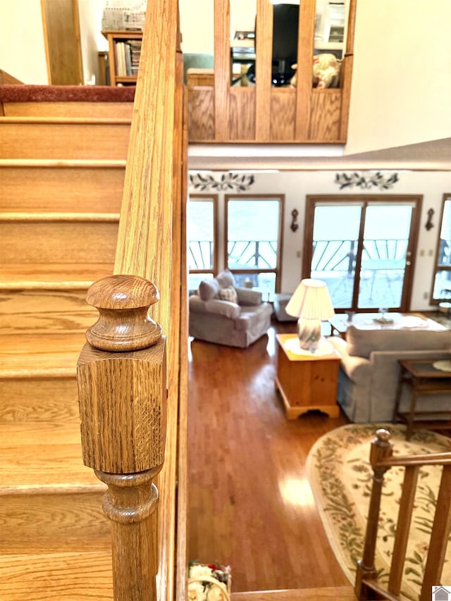 living room with wood finished floors