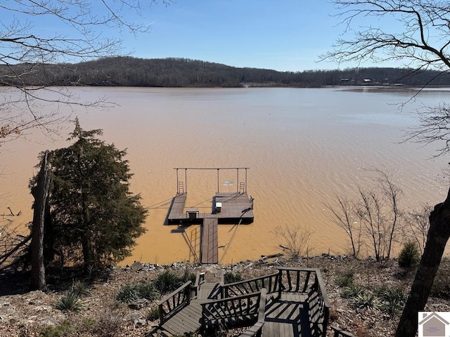 property view of water featuring a dock