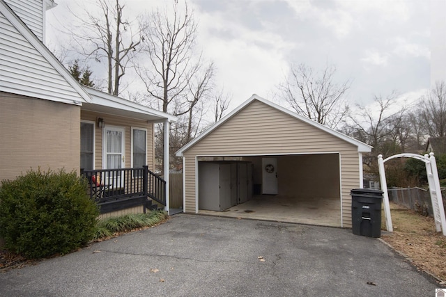 view of garage