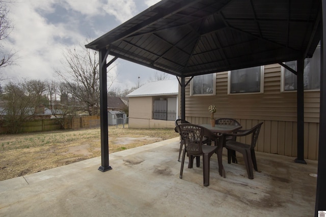 view of patio featuring a gazebo