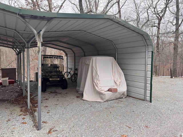 view of car parking featuring a detached carport