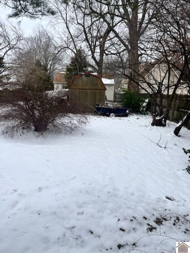 view of snowy yard