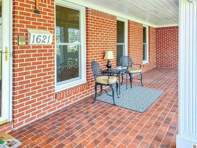 view of patio featuring covered porch