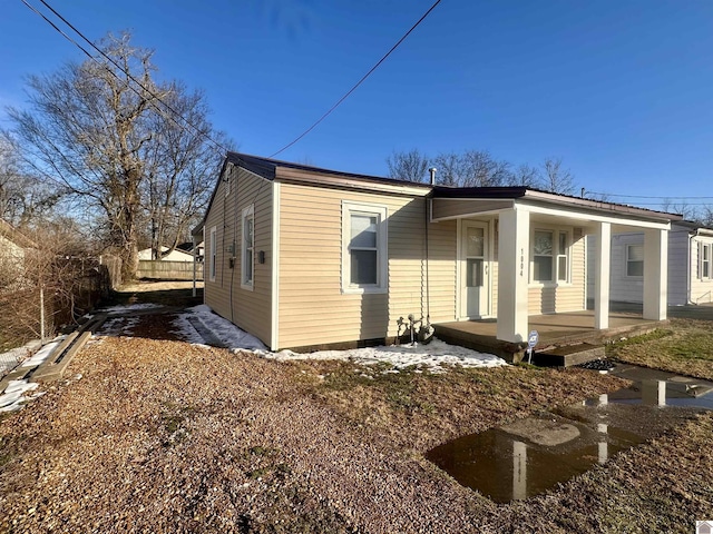 exterior space with a porch