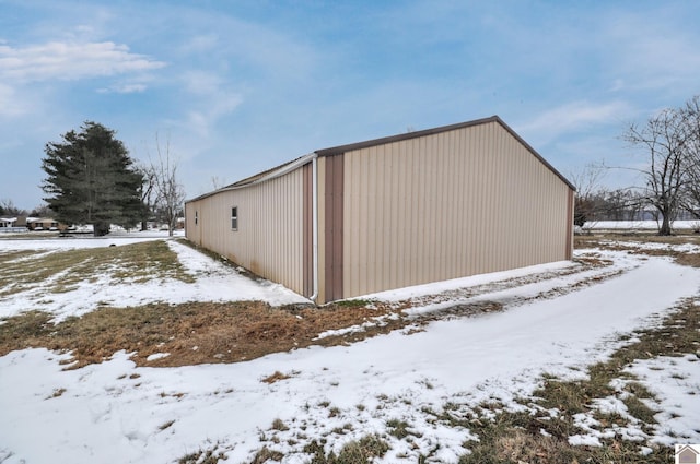 view of snow covered structure