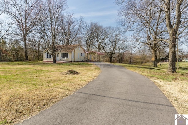 view of front of home featuring a front yard and driveway